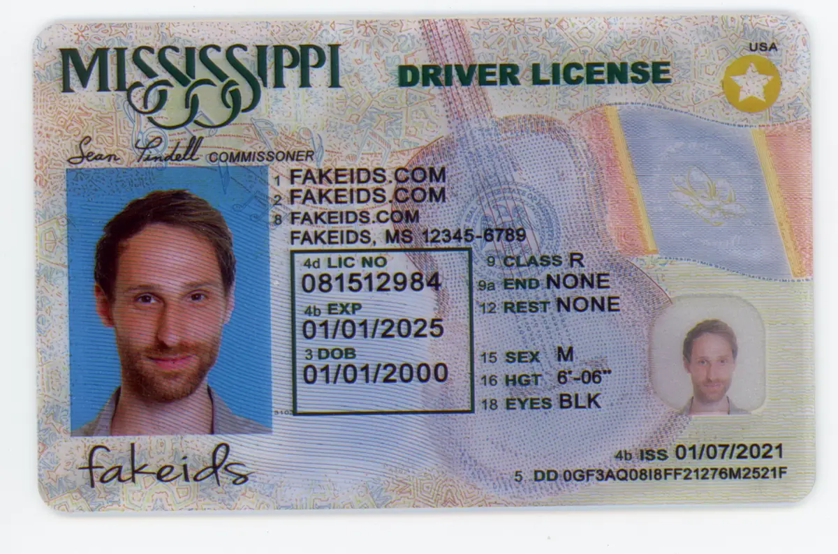 Mississippi Fake ID - UV-Layered and Scannable