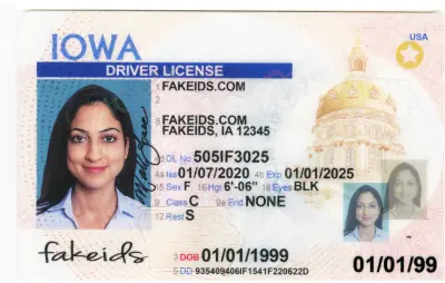 Iowa Polycarbonate Fake ID - Laser-Engraved State Material
