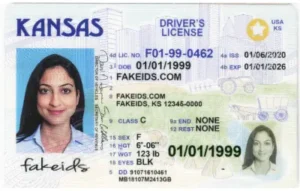 Kansas Polycarbonate Fake ID - Laser-Engraved Sunflower State Card