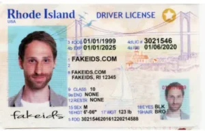Rhode Island Polycarbonate Fake ID - Pressed on Ocean State Card Stock