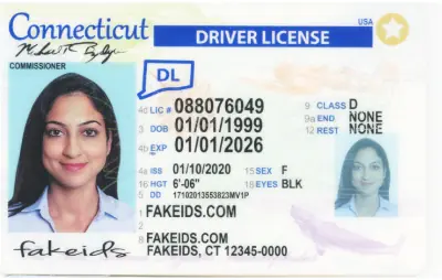 Connecticut Polycarbonate Fake ID - Laser-Engraved on Genuine Poly