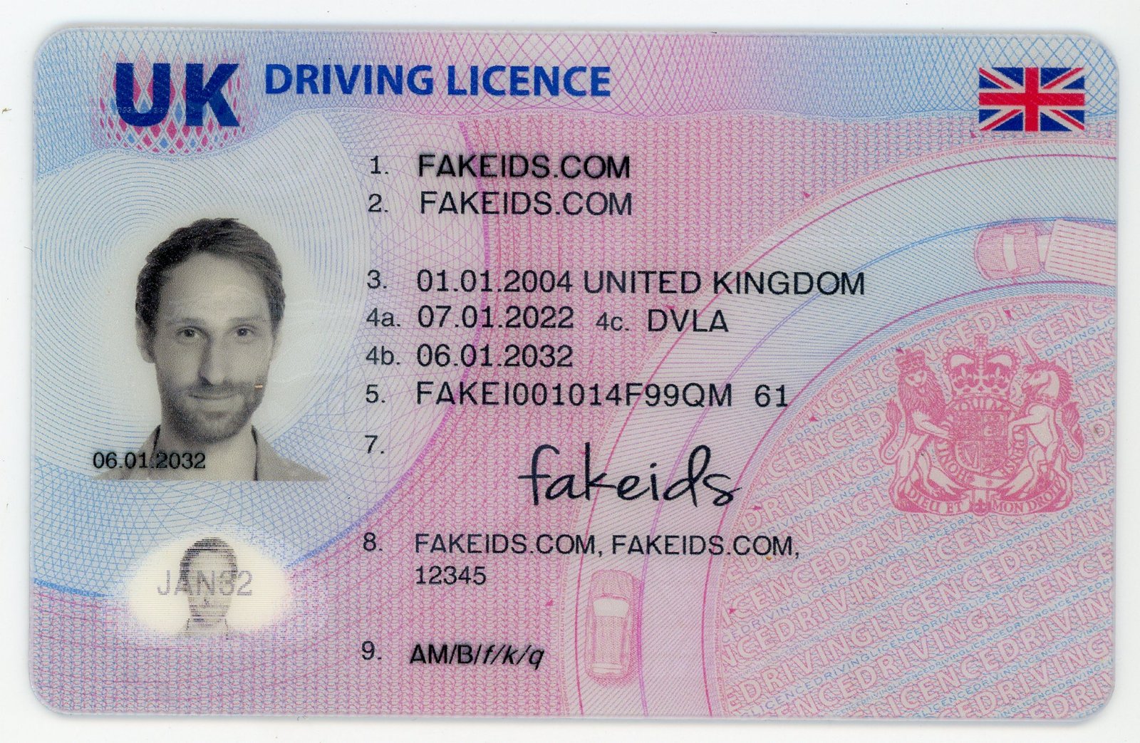 United Kingdom Polycarbonate Fake ID - Genuine DVLA Photocard Stock